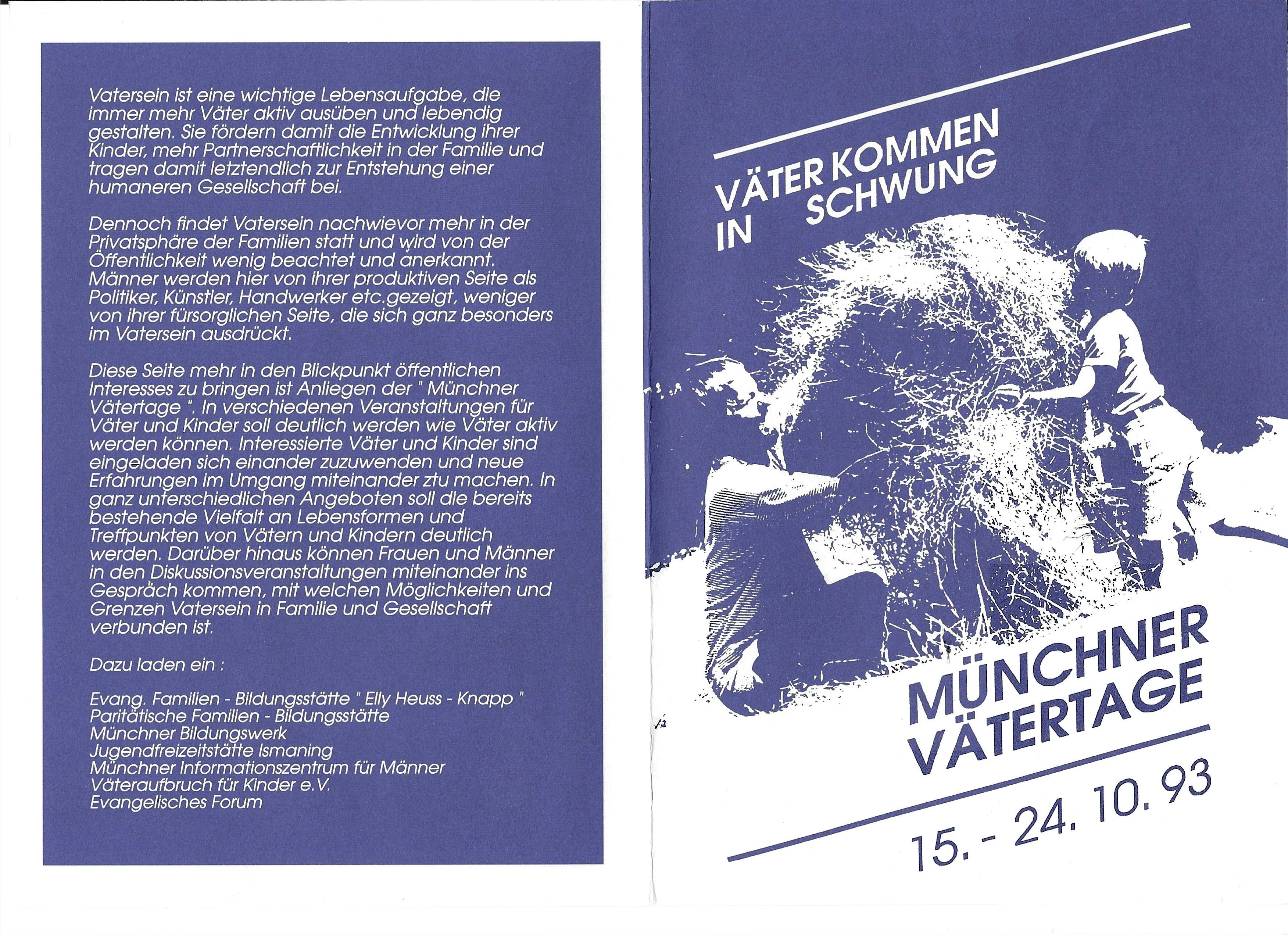 Prospekt der ersten Münchner Vätertage 1993